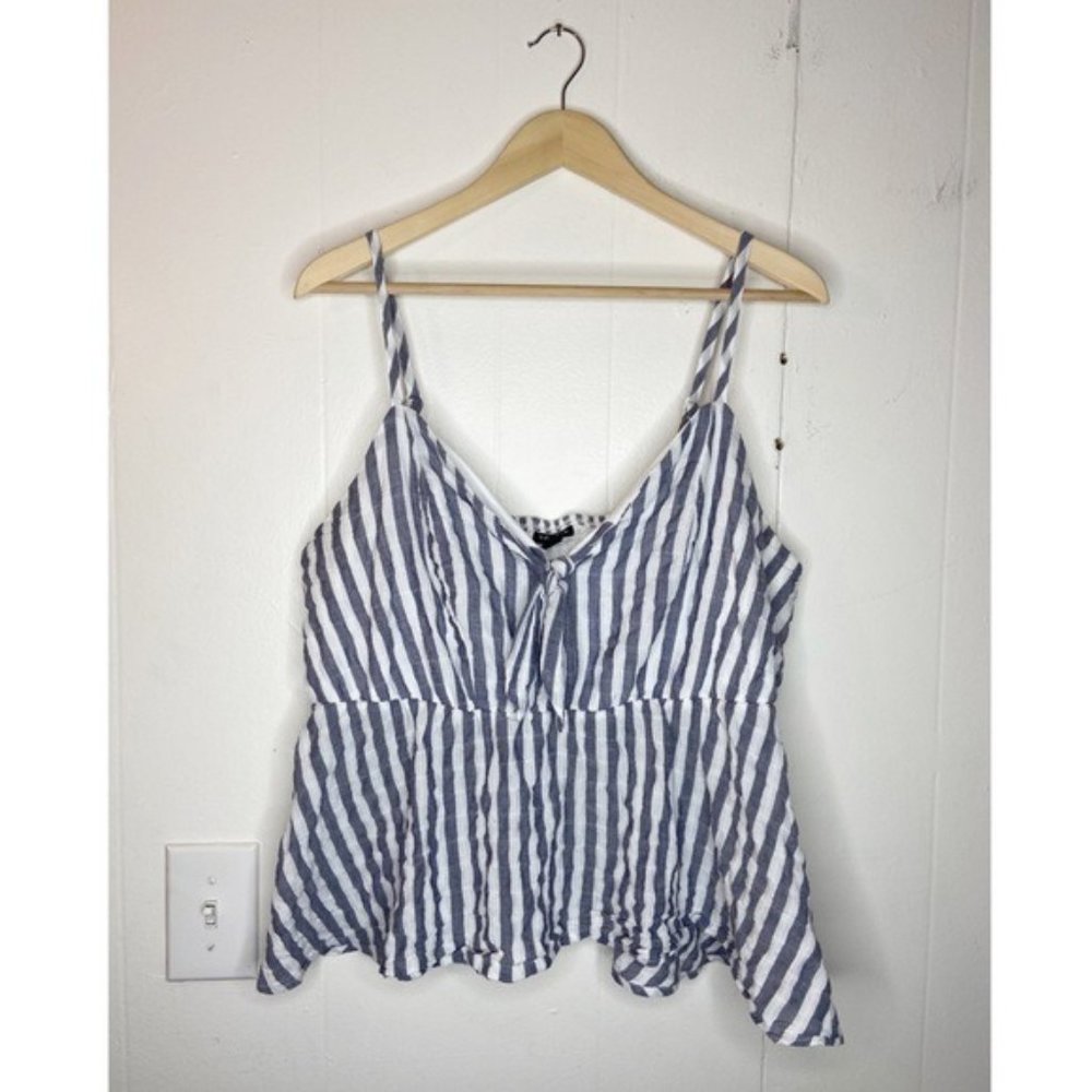 torrid Blue and White Striped Peplum Cami